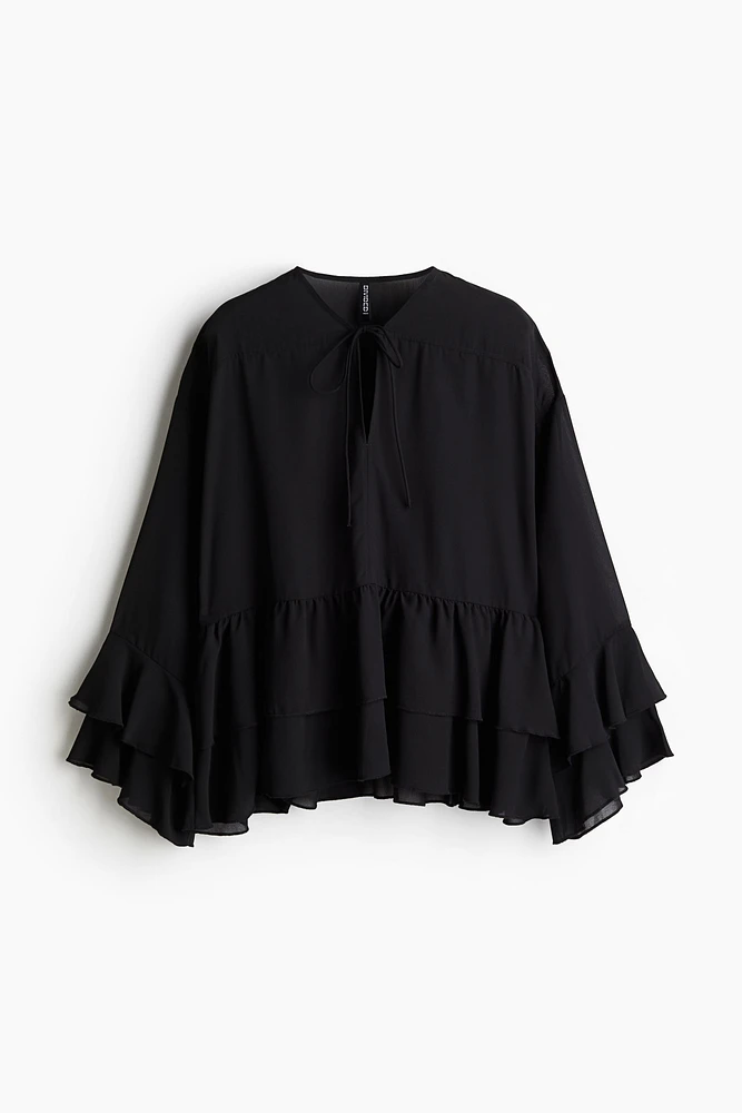 Flounced Chiffon Blouse