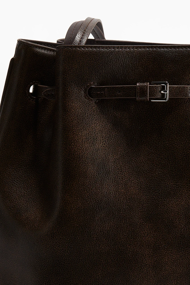 Belt-Detail Coated Shopper