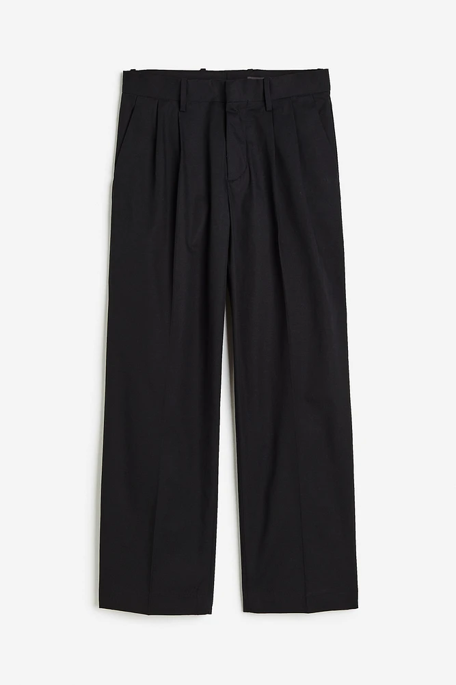 Loose Fit Twill Dress Pants