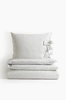 Bow-detail single duvet cover set