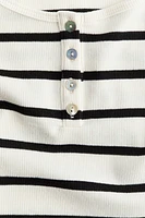 Ribbed Button-top Tank Top