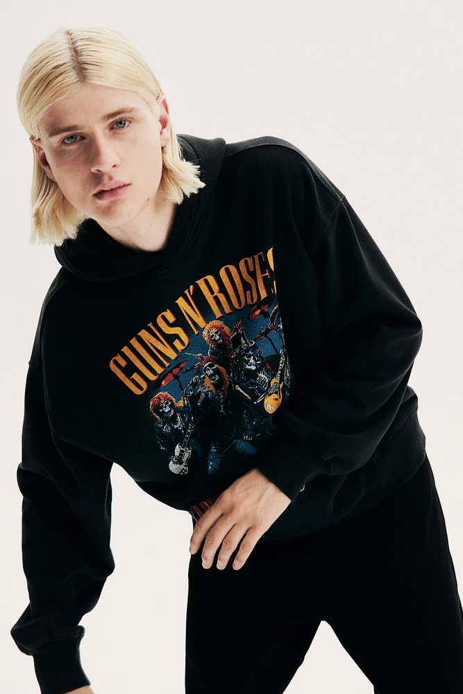 Oversized Fit Printed Hoodie