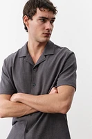 Chemise classique en jersey avec col cubain
