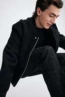 Regular Fit Wool-Blend Bomber Jacket