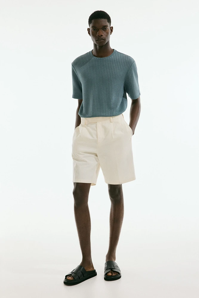 Regular Fit Rib-knit T-shirt
