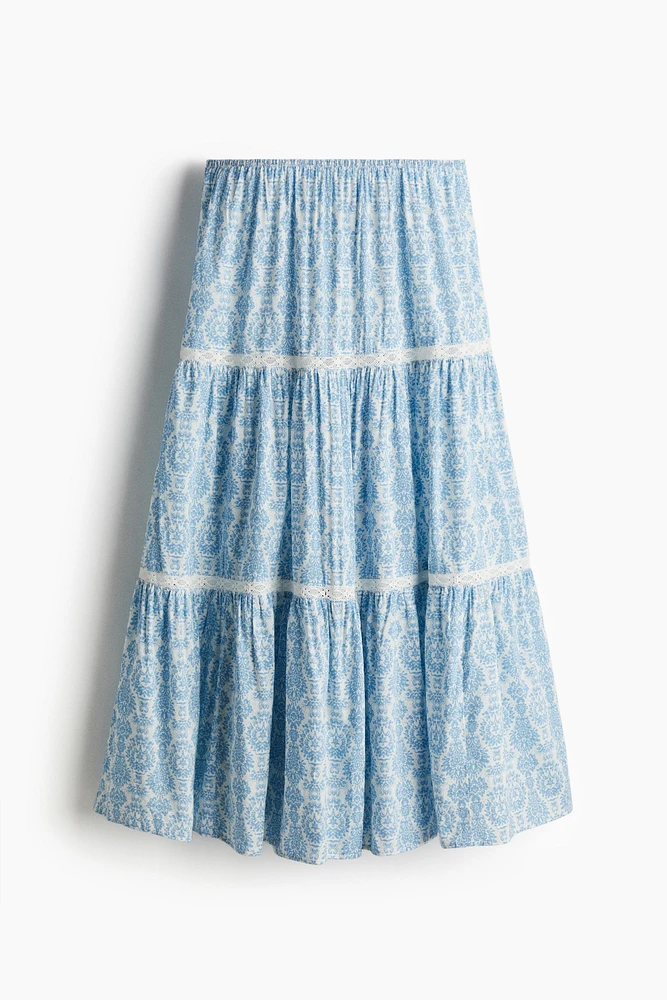 Jupe maxi avec incrustations de dentelle