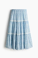 Lace-Inset Maxi Skirt