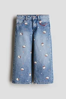 Printed Wide Leg Jeans