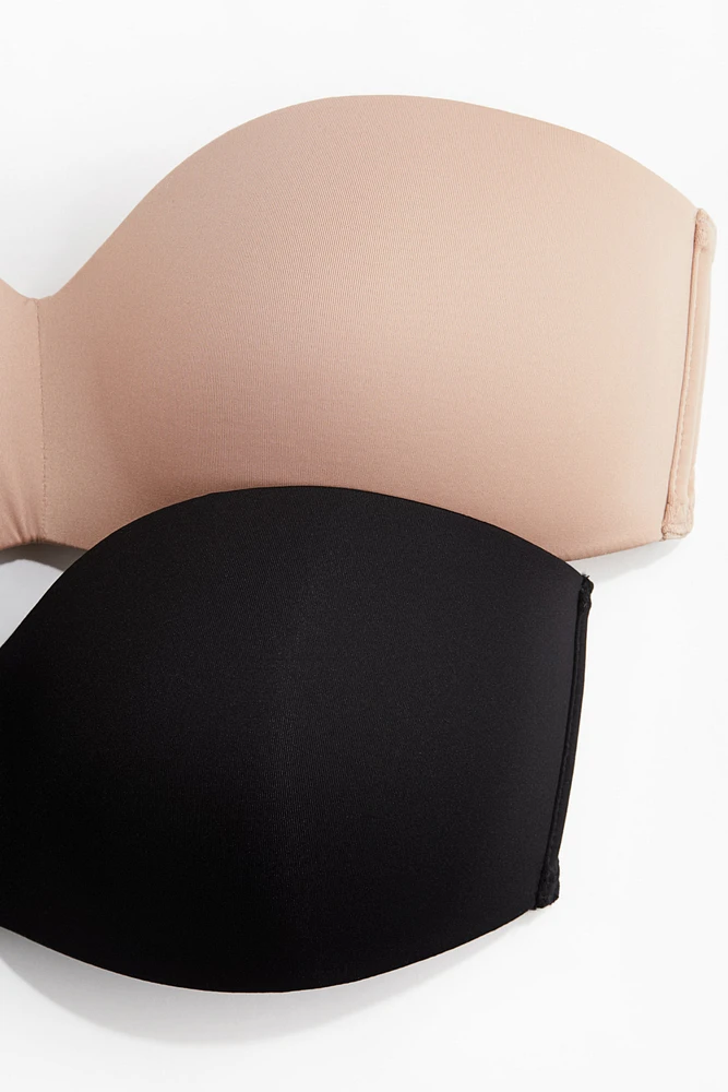 Lot de 2 soutiens-gorge bandeau en microfibre