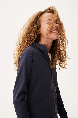 Warm Mid-Layer Hooded Activewear Jacket