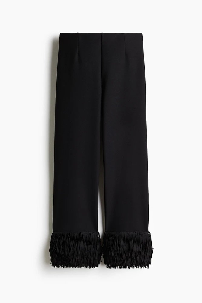 Fringe-Hem Pants