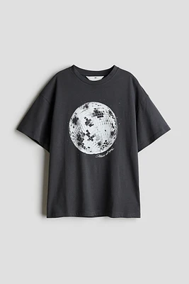 Oversized T-shirt with Printed Motif