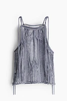 Knit Top with Tie Shoulder Straps