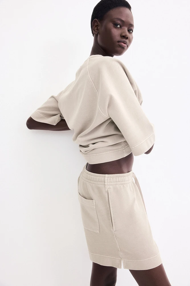 Short en molleton de coton délavé