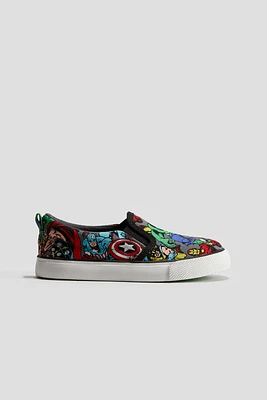 Printed Canvas Slip-On Shoes