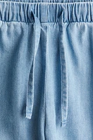 Wide-Leg Ruffle-Trimmed Pants