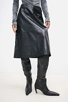 A-Line Leather Skirt