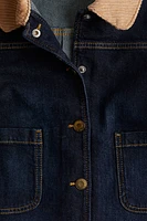 Denim Jacket with Corduroy Collar