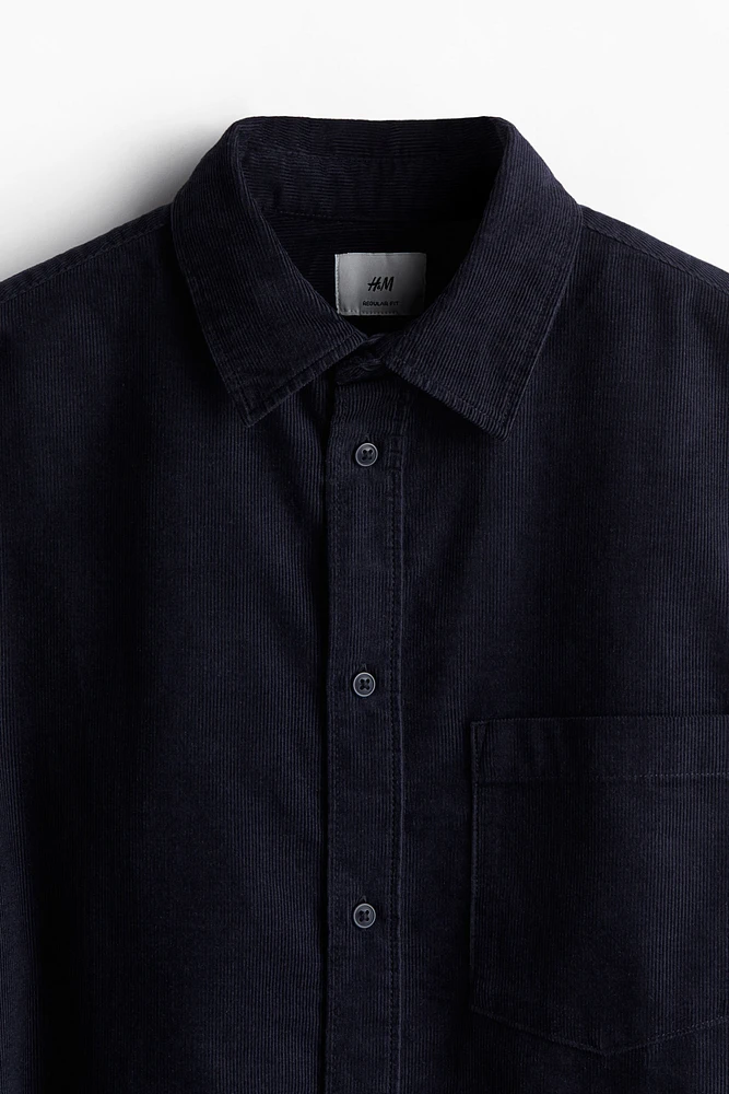 Chemise Coupe Classique en velours côtelé