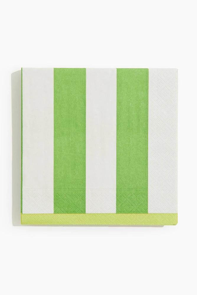 Lot de 20 serviettes en papier rayées