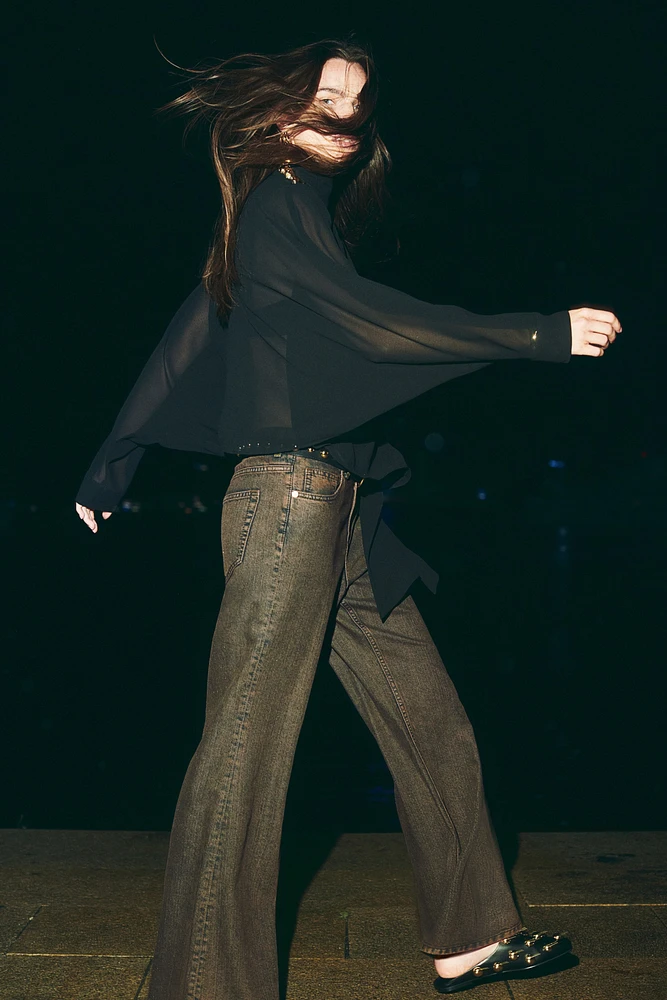 Baggy Flared Low Jeans