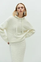 Bouclé-Knit Hoodie