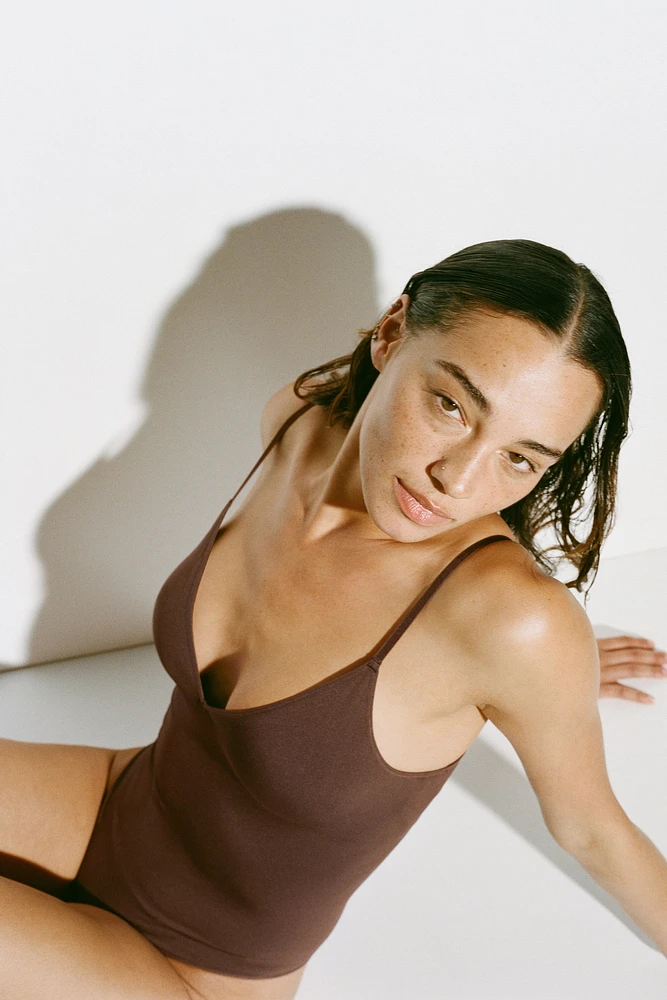 Seamless Padded-Cup Thong Bodysuit