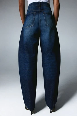 High Rise Barrel Leg Jeans