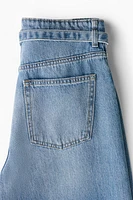 Wide-Leg Belted Jeans