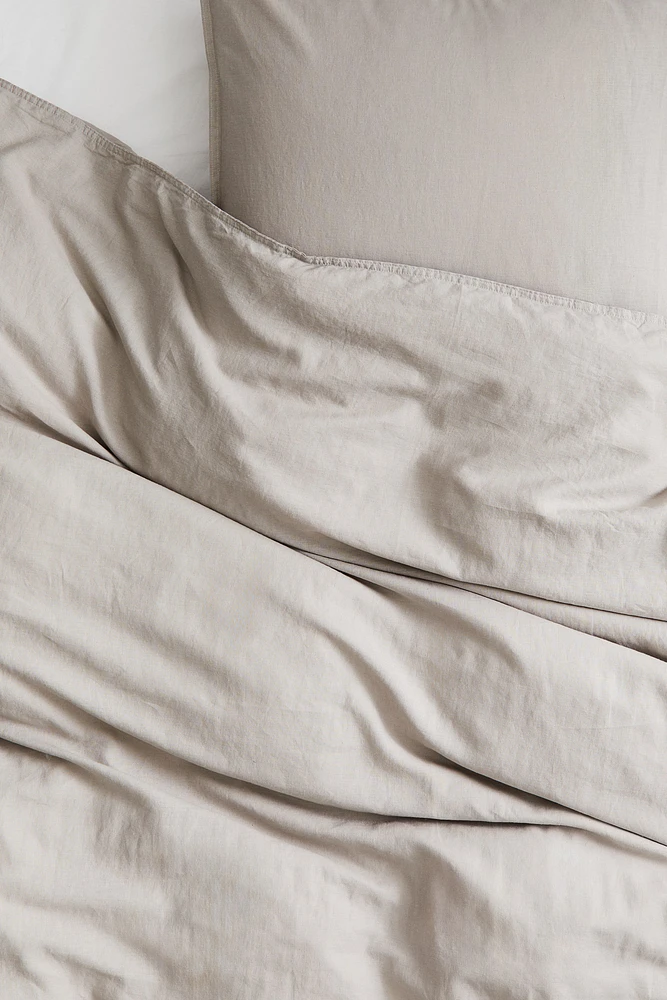 Linen-blend Twin Duvet Cover Set