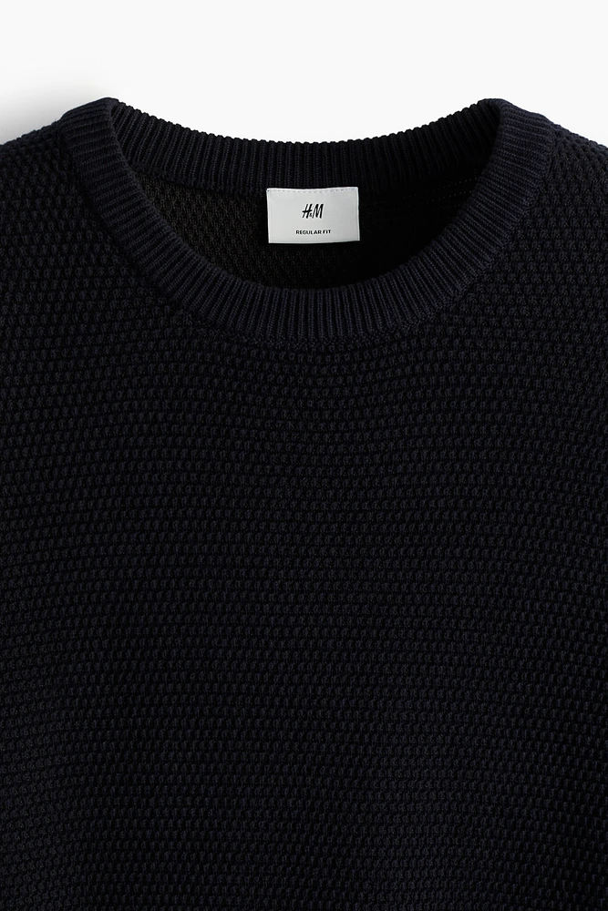 Regular Fit Waffled Sweater