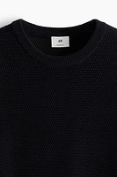 Regular Fit Waffled Sweater