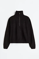 Rib-knit Half-zip Sweater