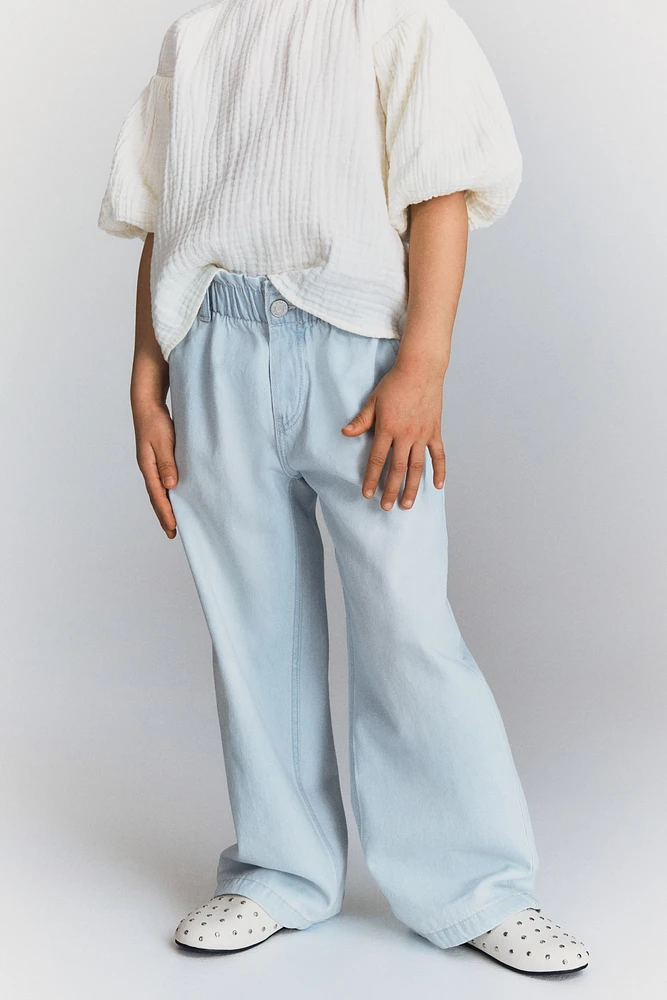 Wide Leg Paper-bag Jeans