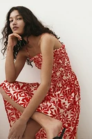 Smocked-Bodice Strappy Dress