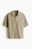 Chemise texturée classique avec col cubain