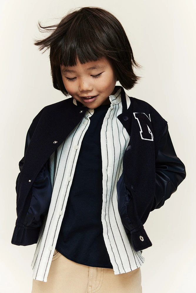 Appliquéd Baseball Jacket