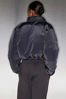 Water-repellent Cropped Puffer Jacket