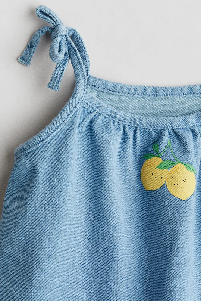 Robe en denim avec détail imprimé