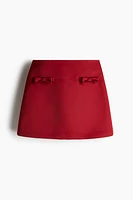 Bow-Detail Satin Mini Skirt