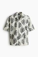 Chemise classique en lin mélangé avec col cubain