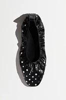 Stud-Detail Ballet Flats