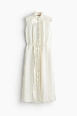 Ruffle-trimmed Muslin Blouse