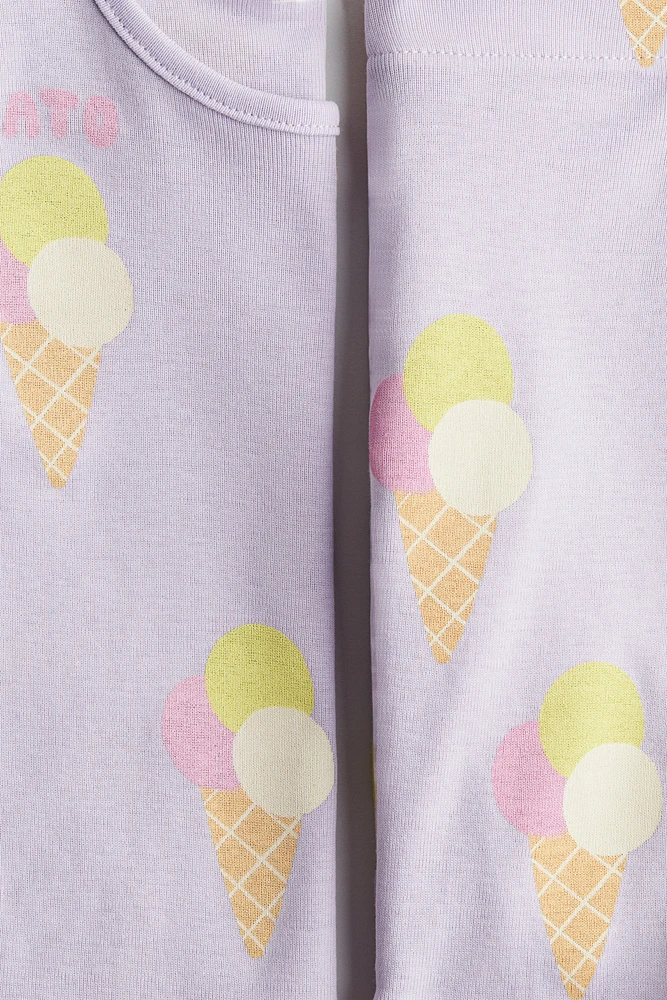 Pyjama Bien Ajusté en coton imprimé