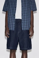 Loose Denim Cargo Shorts