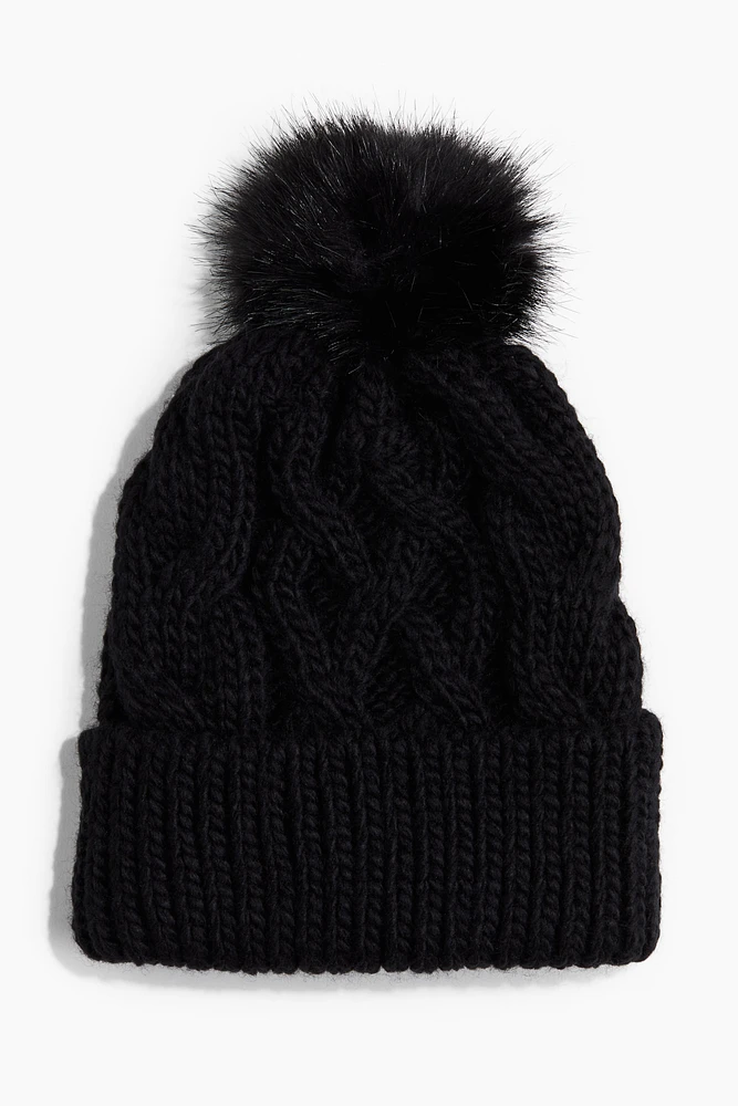 Cable-knit Pompom Hat