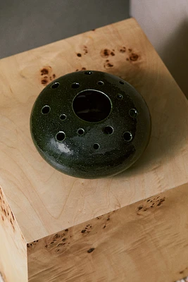 Low Ikebana Stoneware Vase