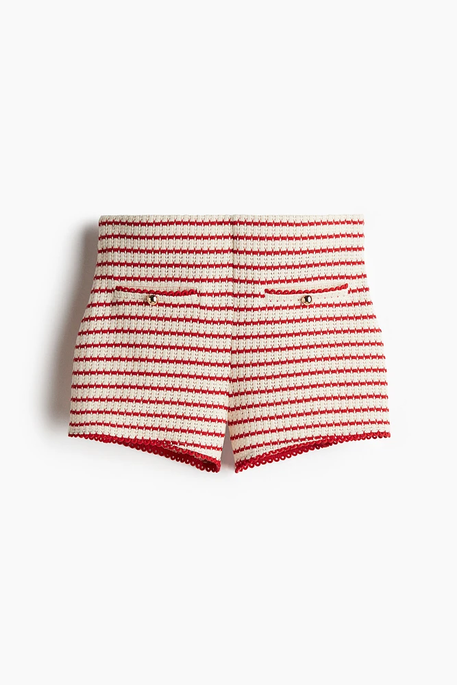 Short en tricot texturé