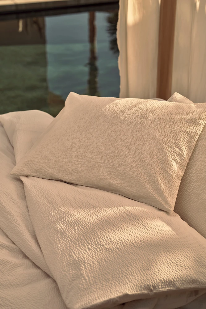 Seersucker King/Queen Duvet Cover Set