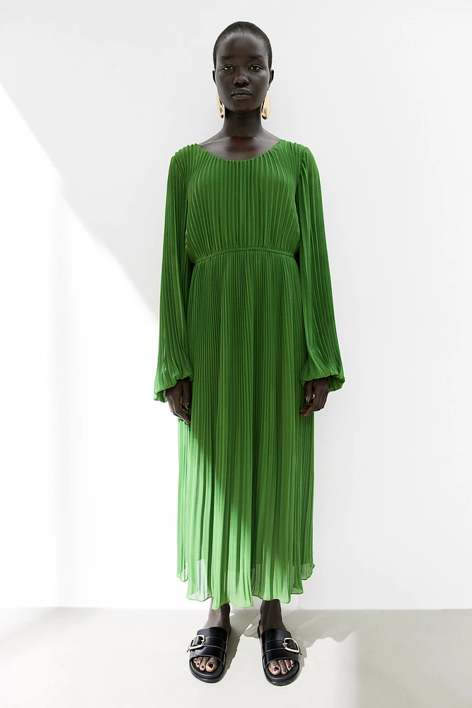 Pleated Chiffon Dress